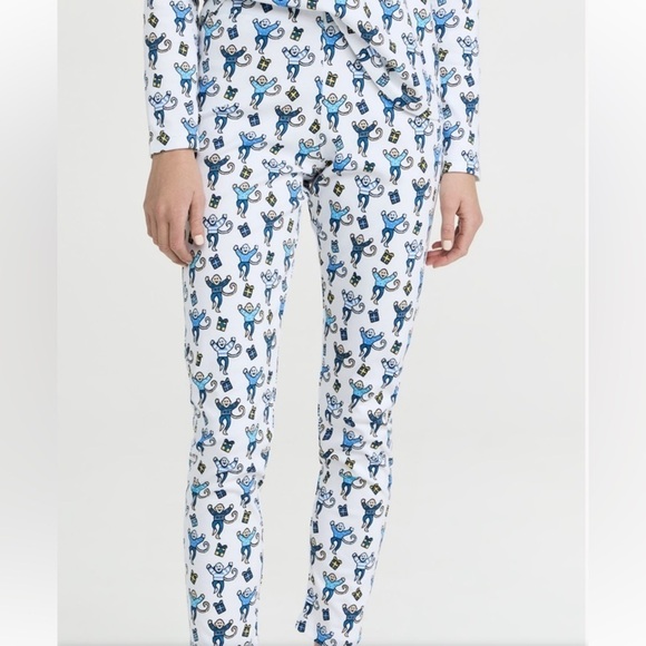 Roller Rabbit Monkey Nights 100% Cotton Pajama Set L Luxury Monkey Novelty Print - Picture 6 of 16